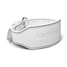 Harbinger 7mm Pro Leather Weightlifting Belt White Large Rugged Core Support NEW