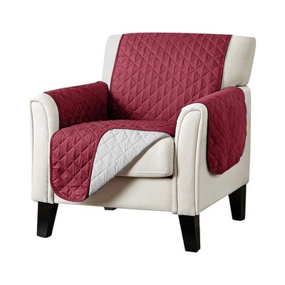 Quilted Recliner Cover Waterproof Nonslip Recline Slipcover Protector, Burgundy