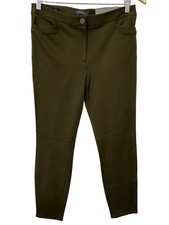 Talbots Skinny Ankle Pants 4 Olive Green Stretch Rayon Career Casual Classic NEW