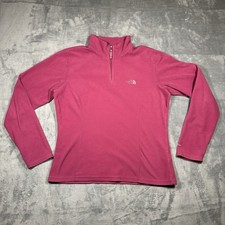 The North Face Tka 100 Sweater Womens Medium Pink Quarter Zip Fleece Hiking