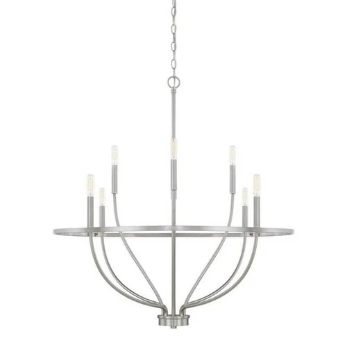 Capital Lighting 428581 Nickel Greyson  8-Light 34"W Taper Candle Chandelier - Picture 1 of 5