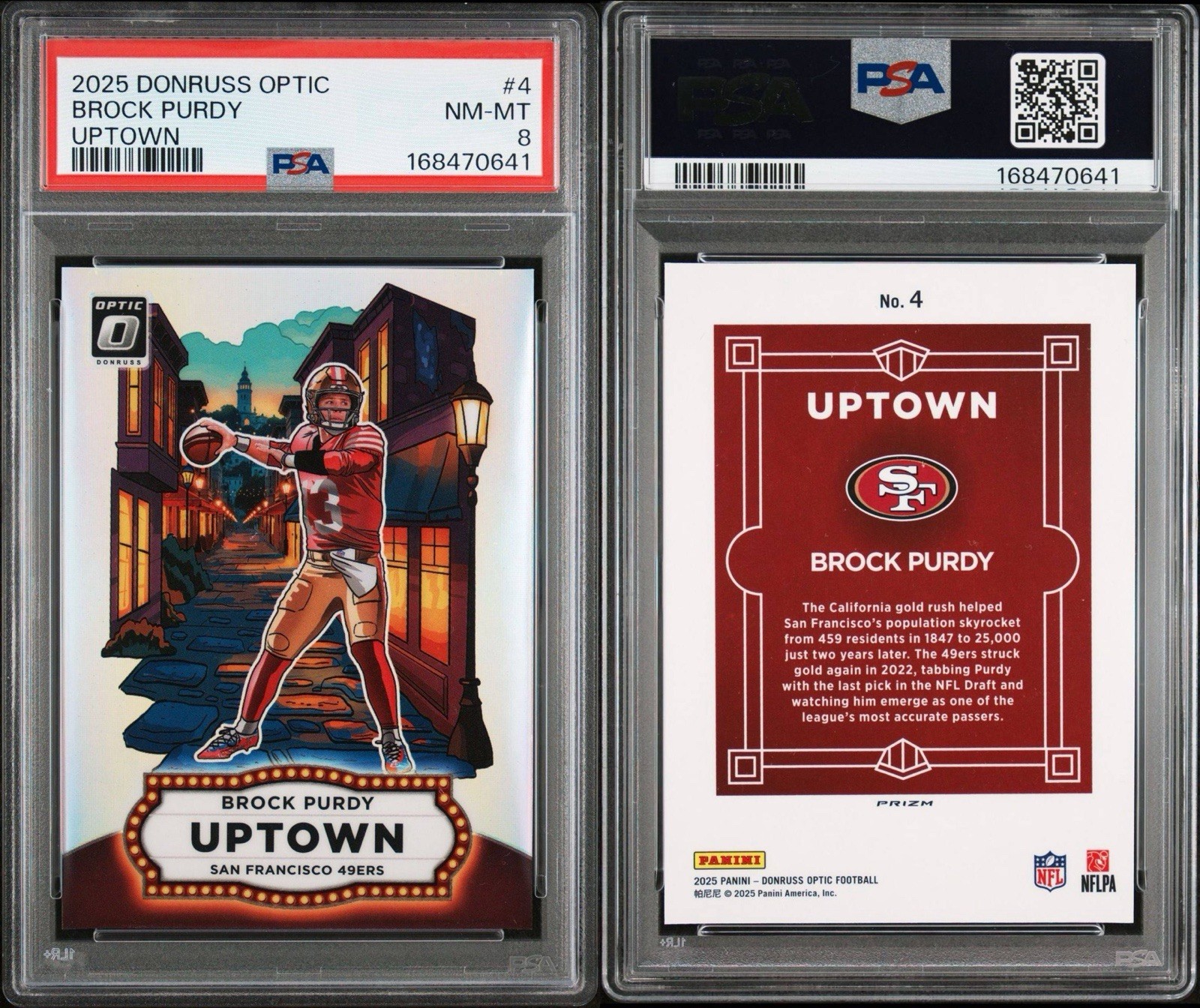 ✅ 2025 Panini Donruss Optic - Uptown Brock Purdy #4 PSA 8 San Francisco 49ers view 3