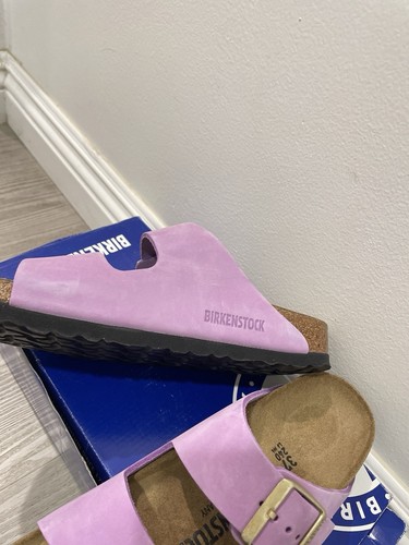 Birkenstock Arizona Women Big Buckle Slide Sandal Crocus Narrow Fit US-6/ EU-37 - Picture 3 of 21