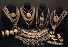 Vintage Goldtone Jewlery Lot Of 37. 6 lbs 7oz. 17 Signed Monet Avon Anne Klein