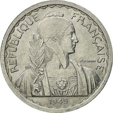 [#493398] Coin, FRENCH INDO-CHINA, 20 Cents, 1945, Paris, ESSAI, MS, Aluminum, K