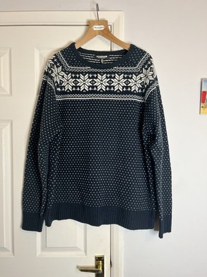 SER55 Crosshatch Navy & White Fairisle Jumper Size XXL
