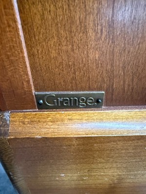 Vintage Grange French Cherry Armoire Cabinet w/ Drawer & Double