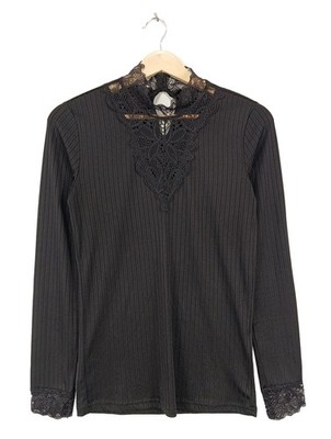 YAS Langarm-Bluse Damen Bluse Gr. DE 38 schwarz Casual-Look