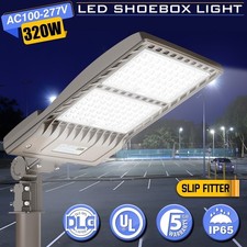 320W LED Parking Lot Shoebox Pole Light Dusk to Dawn Outdoor Street Lighting DLC