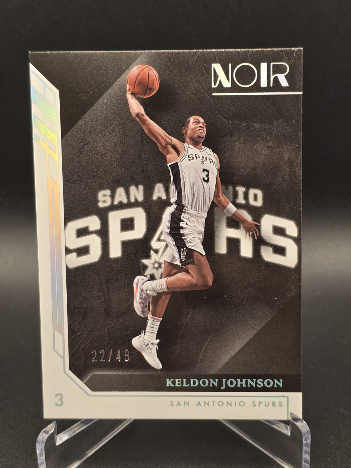 2022-23 Panini Noir - Association Edition Keldon Johnson #44 Holo Silver /49