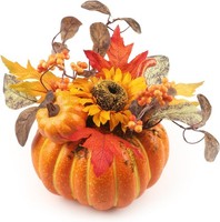 KüNstlicher KüRbis 30Cm Mit Sonnenblume Beeren Tischdekoration Herbst Halloween