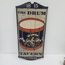 George Nathan 1815 The Drum Tavern V Stiles Wooden Pub Sign Display Providence 