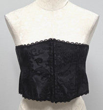 Fredericks of Hollywood Satin Corset Size XL Black Lace Up Gothic Victorian Y2K