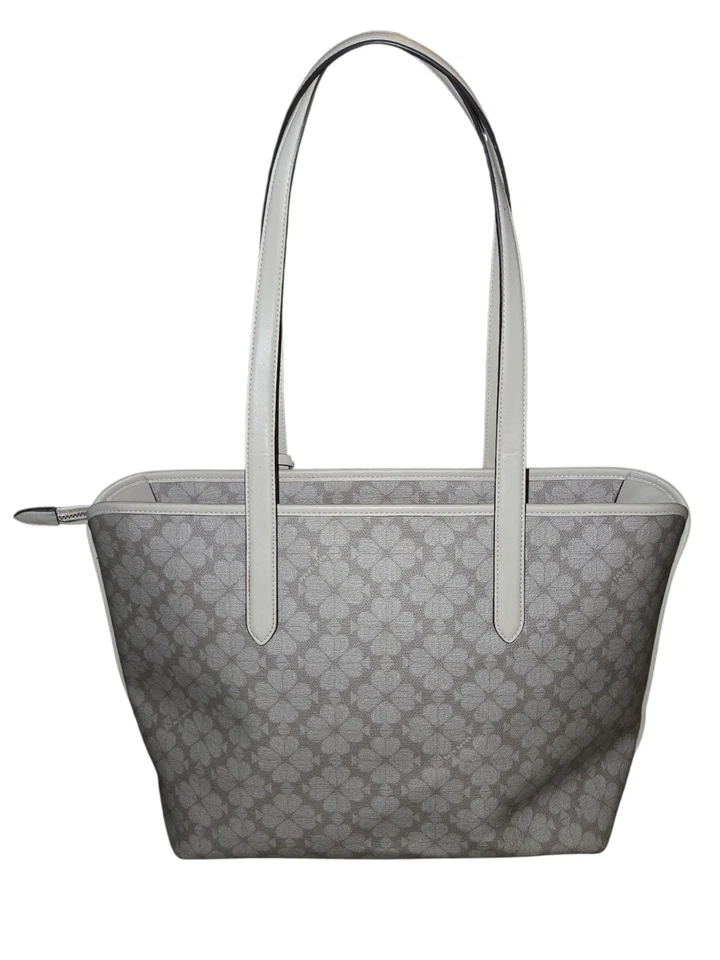 Bolsa tote Kate Spade Spade flor jacquard grande bege creme bolsa de ombro - Imagem 3 de 4