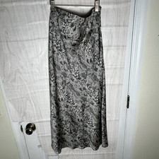 Free People Maxi Skirt Womens 6 Snakeskin Print Boho Slip Bias Cut Long