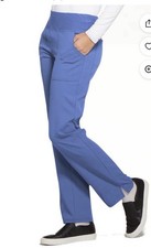 Elle Women Scrubs,SZ XS Pant Mid Rise Straight Leg Pull On EL130,Caribbean Blue