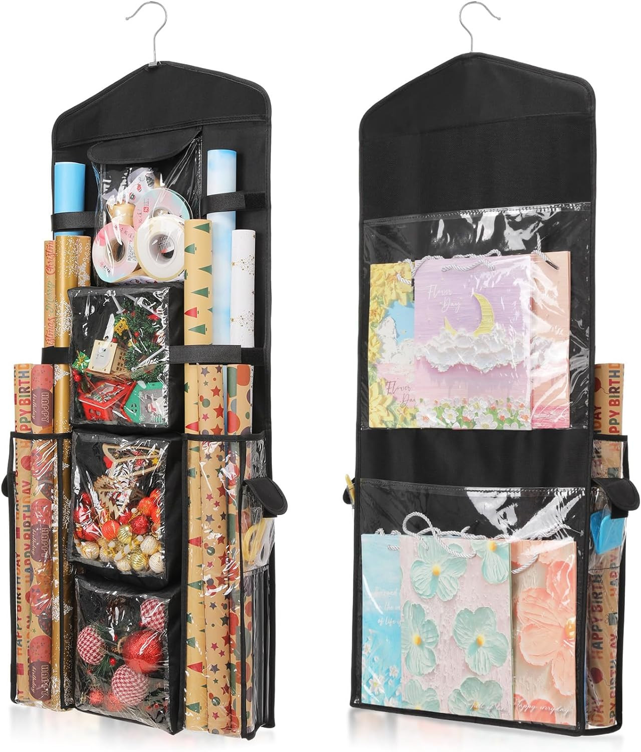 Storage, Gift Wrap Organizer Holder Double-sided Hanging Gift Bag