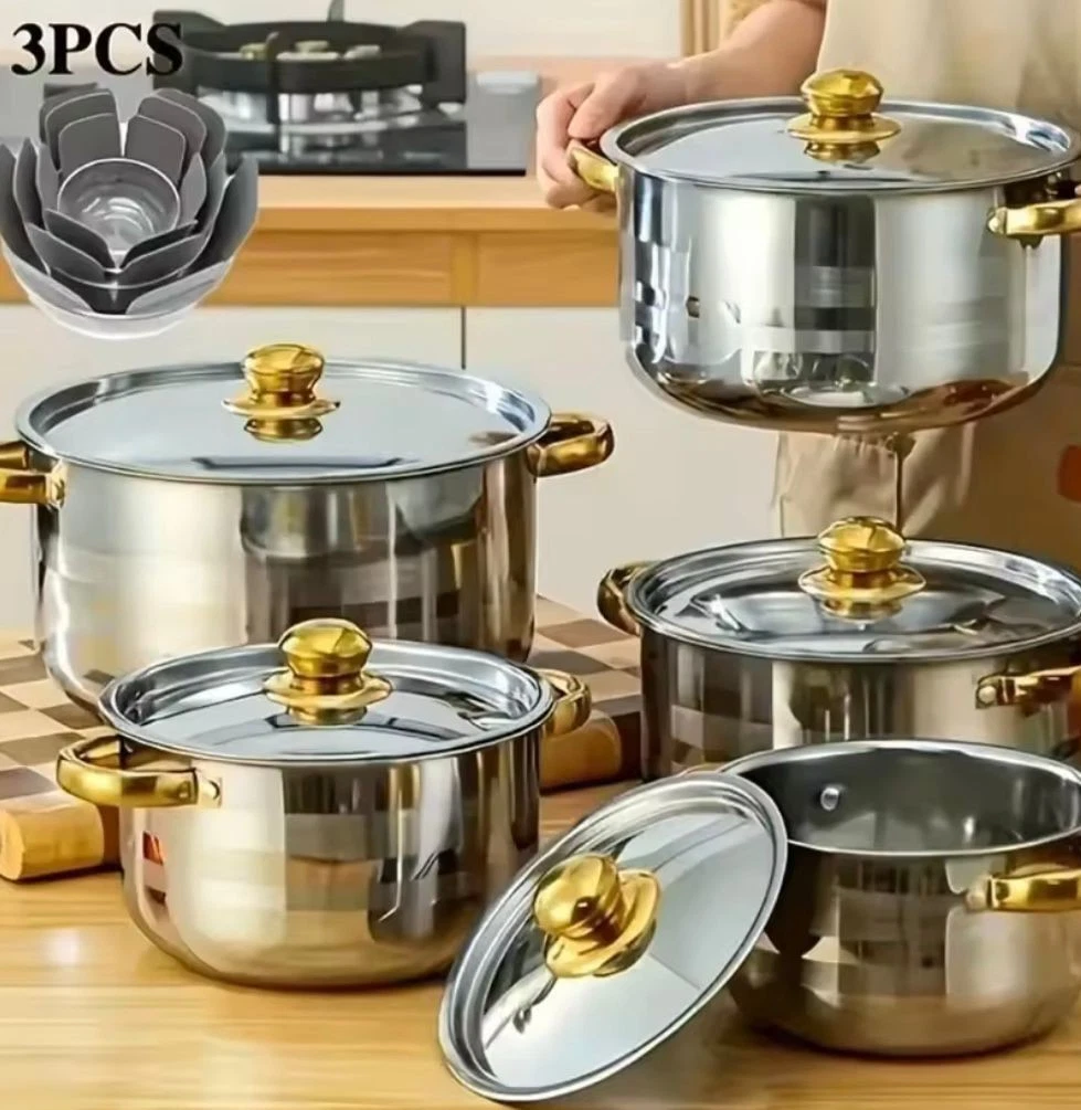 5Piece Golden Stainless Steel Cookware Set
Opens in a new window or tab