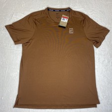 nike court advantage dri fit tennis shirt Mens Large Brown FZ6910-281 New NWT