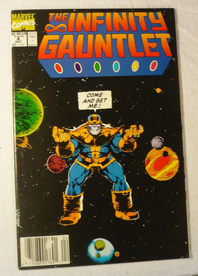 The Infinity Gauntlet #4 Low Print Newsstand Thanos Jim Starlin  1991   E3