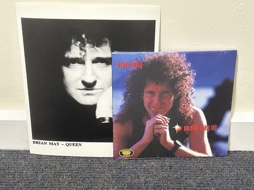 Brian May On My Way Up 7”ps Blue Vinyl + Promo Photo Queen New