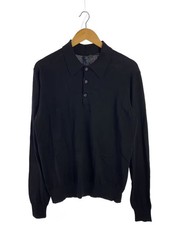 PRADA Knit Sweater (Lightweight) Size 48 Cotton Black Solid Color AMA 2023 689