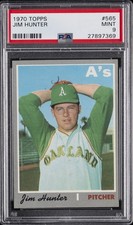 1970 TOPPS #565 JIM HUNTER PSA 9
