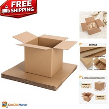 Sturdy 6x6x6 Packing Boxes - Set of 6 Small Corrugated Mailers for Safe Shipping