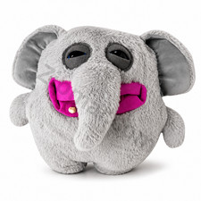 ZURU Fuggler Chunky Fuggs Grey Elephant Monster Buck Teeth Stuffed Plush Toy NWT