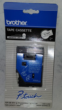 TWO (2) Brother TC Tape Cartridges for P-Touch Labeler 3/8 Black on White TC20Z1