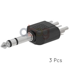 10PCS 6.35mm Stereo Male Plug to 2 RCA Male Plug Adapter Speaker Cable Splitter