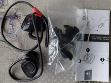 Kalenji 500 ONEAR Sports Running Earphones Black Red Ear Hook Headphones