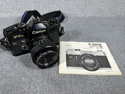 Canon FTb QL Black 35mm SLR Film Camera With Manual Hoya 52MM Lens WORKS!