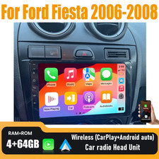 9" Wireless Carplay  Android Auto Head Unit Car Radio For Ford Fiesta 2006-2008
