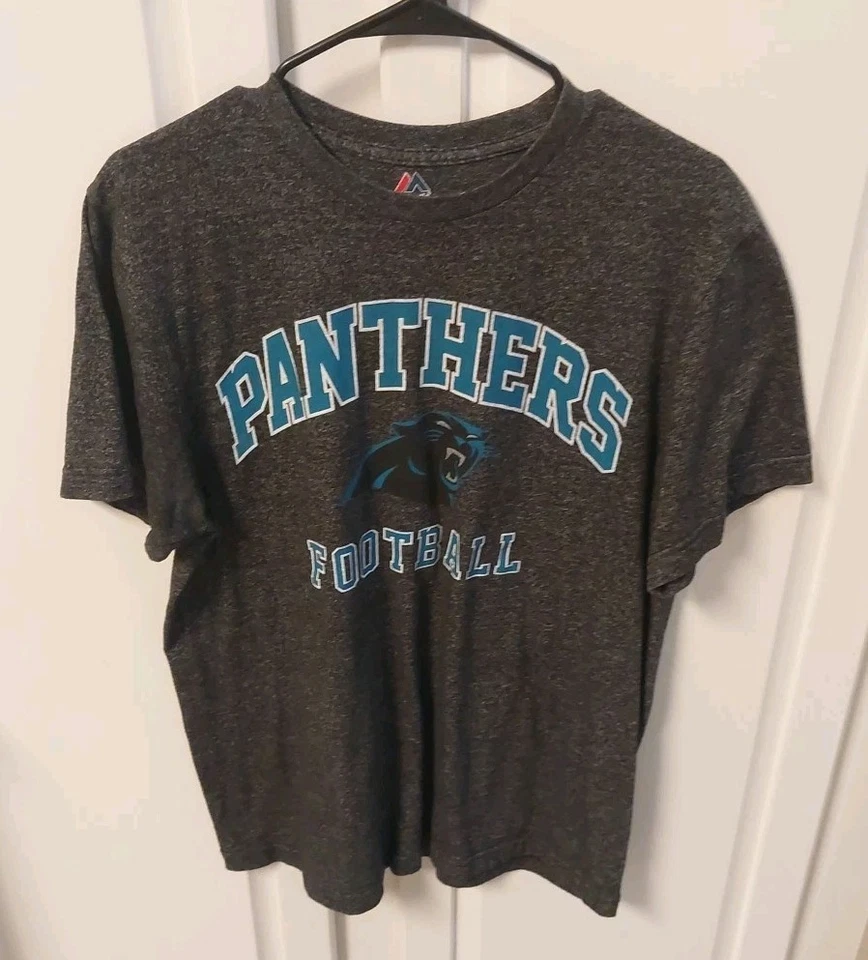 Camiseta Carolina Panthers Majestic Grande Gris Manga Corta Camiseta Elastizada  Foto 2 de 4
