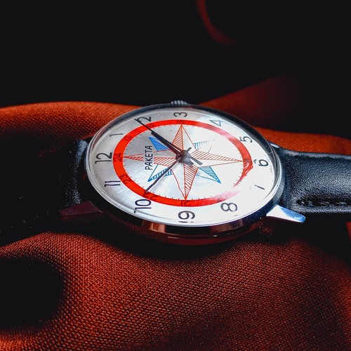 Raketa Vintage Men's Watch Soviet Mechanical Wristwatch Rose of Wind Serviced - Picture 10 of 12