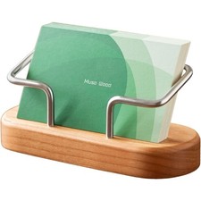 Wooden Business Card Holder for Desk Creative Office Tabletop Card Display Stand