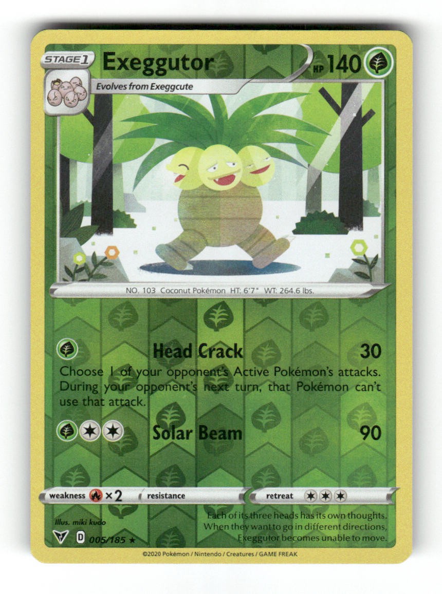 Exeggutor 005/185 Rare SWSH04: Vivid Voltage Pokemon Lightly Played