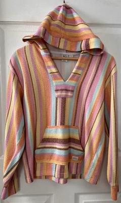 Roxy Girls Feels Like Summer Pullover Hoodie Sz 14/XL Multicolor Kangaroo Pocket