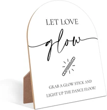 Glow Sticks Wedding Sign, Minimalist White Arch Sign, Wedding Accessories for Re