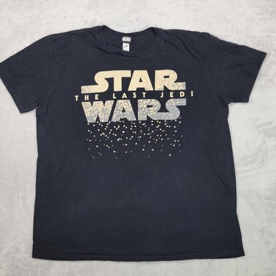 Star Wars Shirt Mens Extra Large Black Crewneck Sci-Fi Movie Last Jedi Force XL