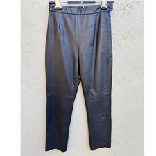 Vintage Clio Black Leather Pants Tapered High Waist Glam Biker Gothic Dress