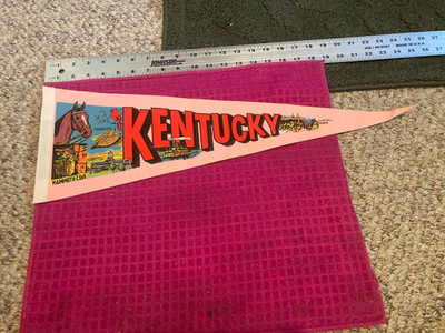 VTG Kentucky PENNANT Horses CHURCHILL DOWNS Thoroughbreds MAMMOTH CAVE Steamboat