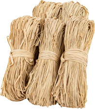 Natural Raffia Ribbon 5PCS Raffia Straw Florist Bouquets Decoration Crafts Ribbo