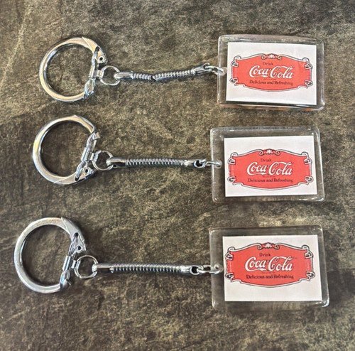 Vintage Drink Coca-Cola with Holiday Santa Claus Keychain - USED