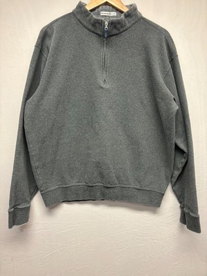 Peter Millar Sweatshirt Mens Gray 1/4 Zip Pullover Golf Long Sleeve Comfort