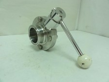 202664 Old-Stock; Flowtech 896423-304 Sanitary Butterfly Valve; SS-304; Size: 2"