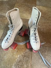 Vintage Roller Derby Roller Skates Size 6 Urethane Wheels 28, White Red