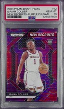 2024 Prizm Draft Picks New Recruits Purple Pulsar /55 Isaiah Collier PSA 10 8d2