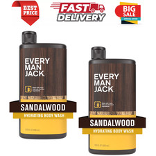 Every Man Jack Sandalwood Hydrating Body Wash For Men for All Skin Types, 2 PACK